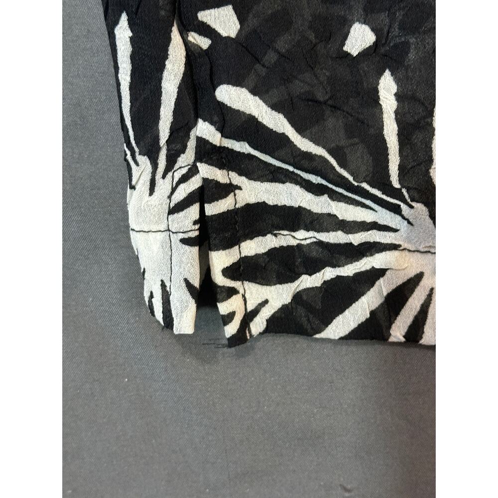 Cathy Daniels Black White Butterfly Blouse – Size L – Textured Button-Up Shirt - Picture 5 of 9